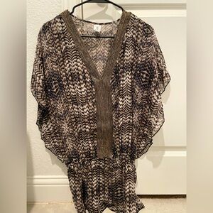 BADGLEY MISCHKA V-Neck Embellished cover up